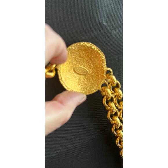 Chanel Vintage Double Strand Belt 32" with CC Medallion Anchors CoA Authentic - Picture 3 of 10